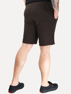 Bermuda John John Masculina Moletom New Basic Print Marrom Médio