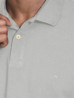Polo Aramis Masculina Basic Piquet Mono Cinza Claro