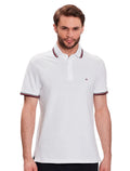 Polo Tommy Hilfiger Masculina Slim Piquet 1985 Tipped Slim Branca