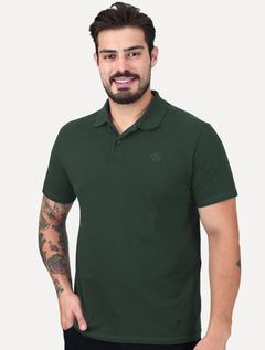 Polo John John Masculina Light Transfer Verde Escuro