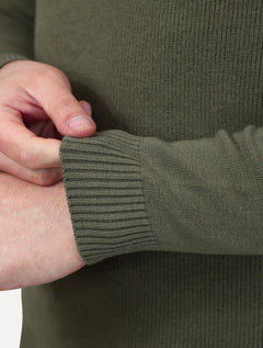 Suéter Dixen Masculino Tricot Straights Half-Zip Gola Alta Verde