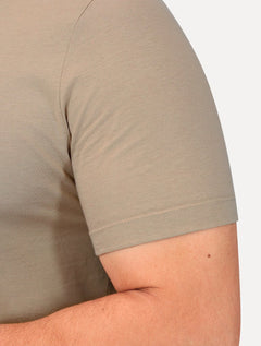 Camiseta Individual Masculina Comfort Pima Soft Touch Logo Marrom Claro