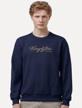 Blusão King & Joe Masculino Moletom Crewneck Signature Azul Marinho