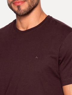 Camiseta Aramis Masculina Basic Lisa Mono Icon Bordô