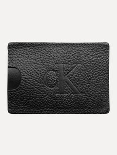 Carteira Calvin Klein Porta Cartão Couro CKJ Queima Preta