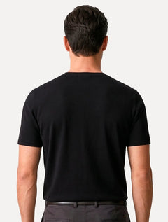 Camiseta Dudalina Regular Fit Listras Relevo Preta