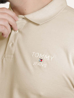 Polo Tommy Jeans Masculina Regular Corp Chest Areia