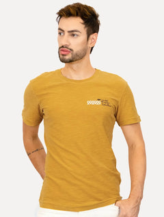 Camiseta Osklen Masculina Slim Rough UKI Calçadão Amarela
