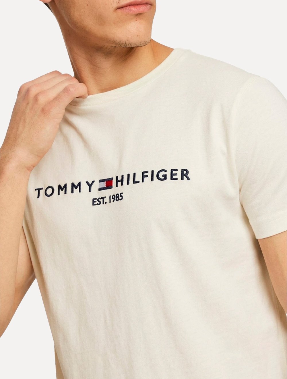 Camiseta Tommy Hilfiger Masculina Core Logo Tee Off White