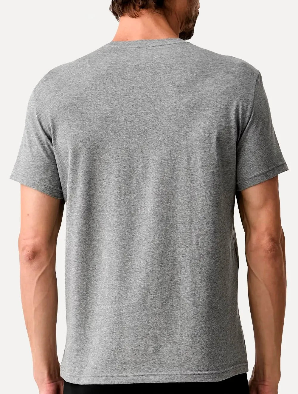 Kit Camisetas Empório Armani Masculina C-Neck Printed Logo Preta e Cinza Mescla