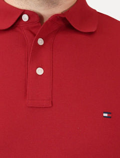 Polo Tommy Hilfiger Masculina Slim Piquet 1985 Light Button Vermelha