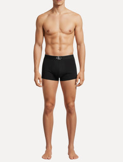 Cueca Calvin Klein Low Rise Trunk Cotton New Re Issue Blue Logo Preta