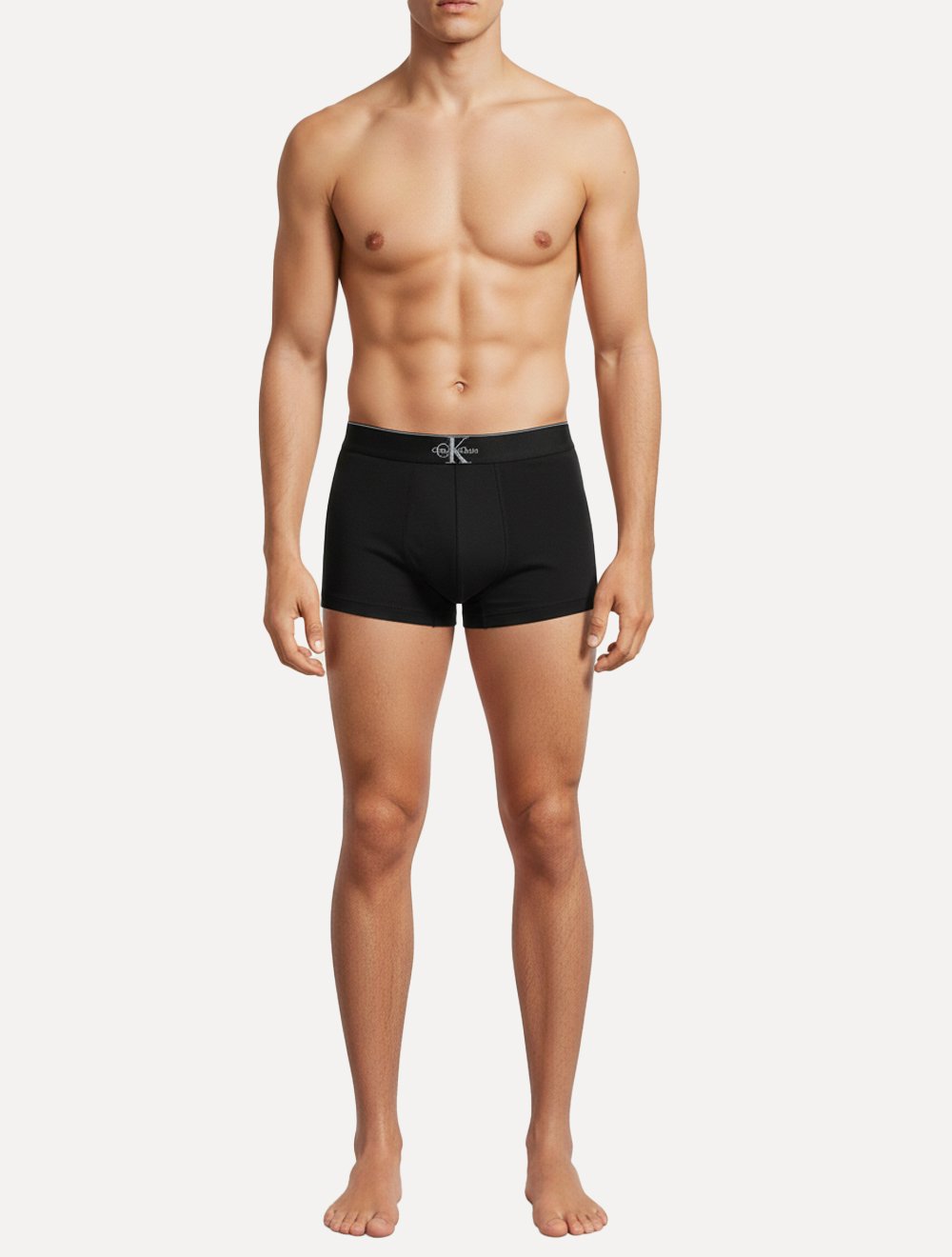 Cueca Calvin Klein Low Rise Trunk Cotton New Re Issue Blue Logo Preta