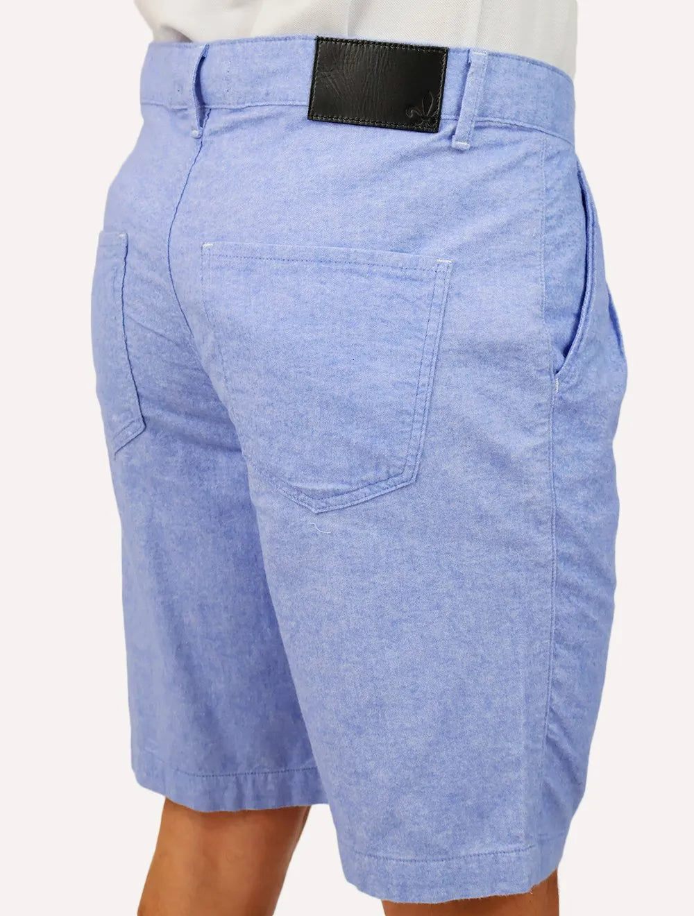 Bermuda Dudalina Masculina Sarja Right Oxford Azul Claro