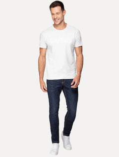 Camiseta Guess Masculina Silk Rubber Logo Branca