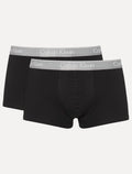 Cueca Calvin Klein Low Rise Trunk Print Preta Pack 2UN