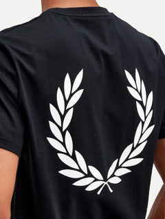 Camiseta Fred Perry Masculina Regular Back Graphic Laurel Preta