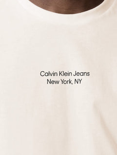 Camiseta Calvin Klein Jeans Masculina Logo New York Branca