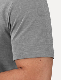 Camiseta Dudalina Masculina Essentials Mini Stripe Vertical Cinza Claro