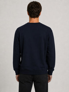 Moletom Ellus Masculino Crewneck Fleece New Future Azul Marinho