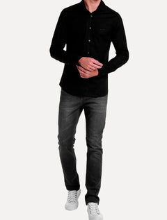 Camisa John John Masculina New Slim Logo Preta