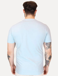 Camiseta Aramis Masculina Basic Lisa Mono Icon Azul Topázio