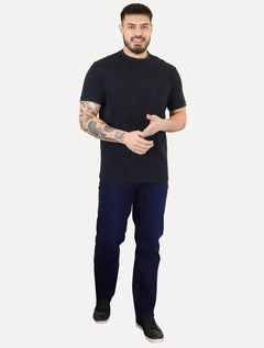 Camiseta Armani Exchange Masculina Regular Green Collar Friso Lisa Azul Marinho