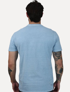 Camiseta Ellus Masculina Cotton Washed Coyote Azul Claro