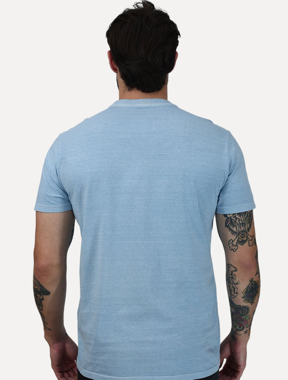 Camiseta Ellus Masculina Cotton Washed Coyote Azul Claro