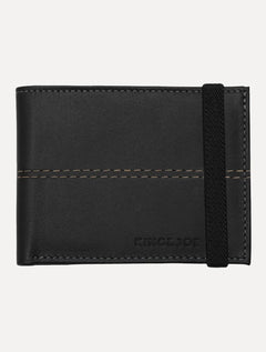 Carteira King & Joe Masculina Couro Elástico Pesponto Preto
