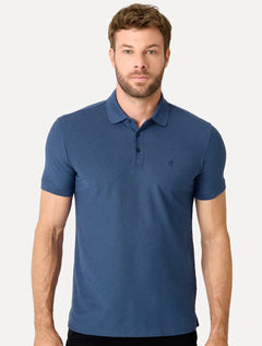 Polo Dudalina Masculina Piquet Essential Color Azul Índigo