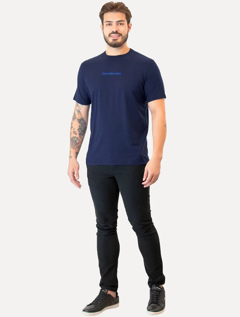 Camiseta Calvin Klein Jeans Masculina Institutional New Logo Azul Marinho