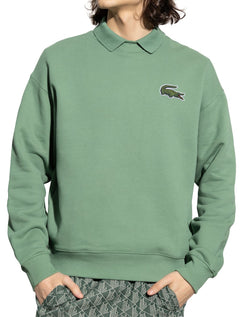 Moletom Lacoste Masculino Crewneck Loose Crocodile Badge Verde