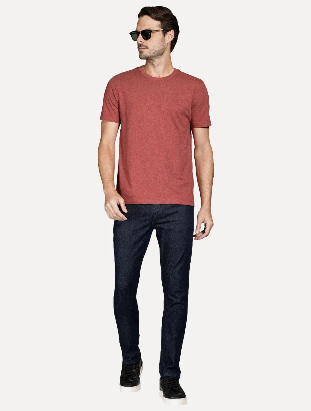 Camiseta Aramis Masculina Basic Lisa Mono Icon Vermelho Mescla