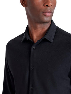 Camisa Aramis Masculina Manga Longa Slim Malha Dupla Preta