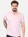 Polo Tommy Hilfiger Masculina Malha Liquid Cotton Seasonal Rosa Fosco