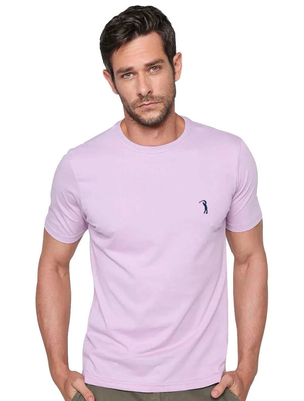 Camiseta Aleatory Masculina Navy Icon Lilás
