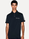 Polo Armani Exchange Masculina Regular Fit Logo Signature Azul Marinho