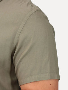 Camisa K&J Black Casual Linen Blend Caqui