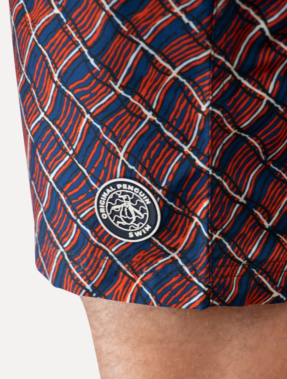 Short Original Penguin Masculino D'Água Abstract Print Vermelho/ Marinho