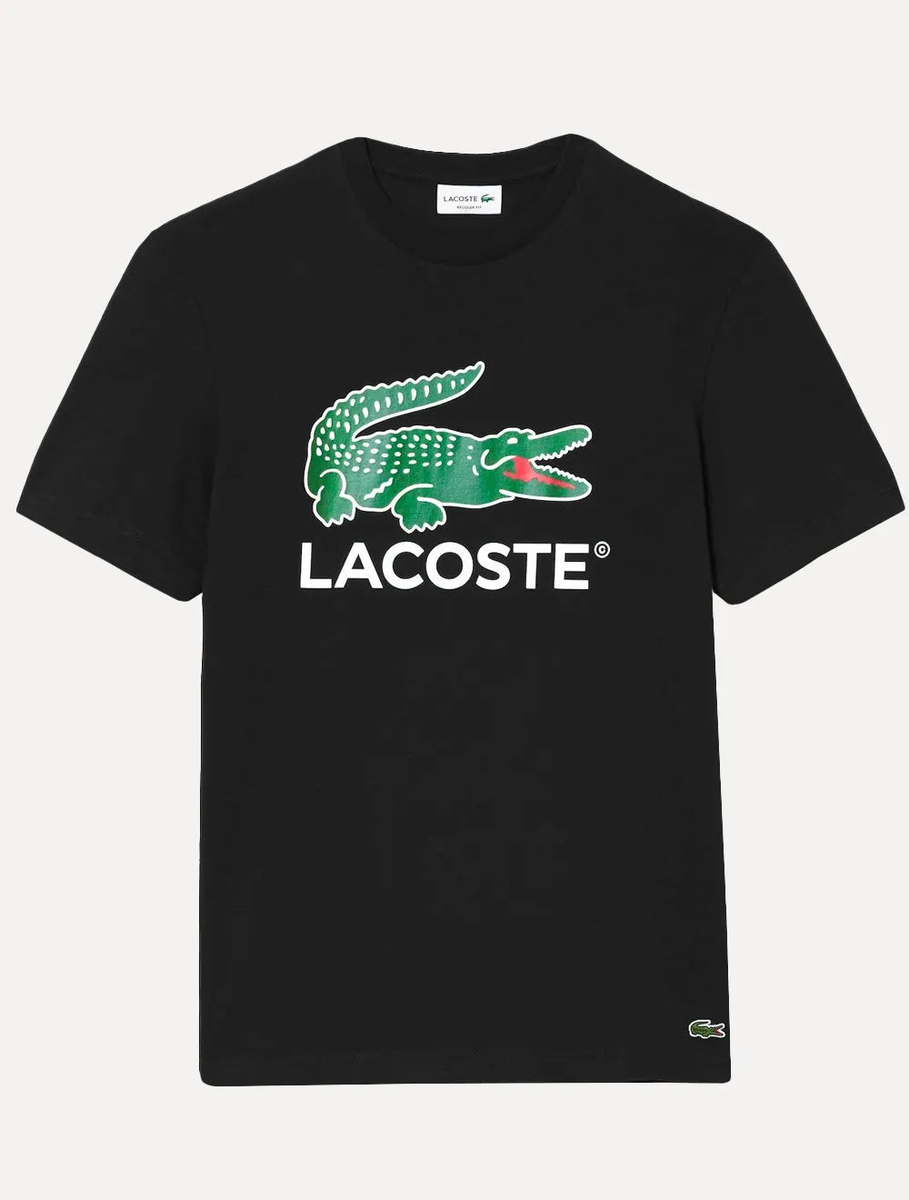 Camiseta Lacoste Masculina Jersey Croco Signature Logo Preta