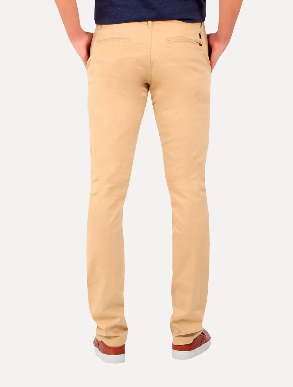 Calça Ralph Lauren Masculina de Sarja Chino Stretch Slim Fit Caqui