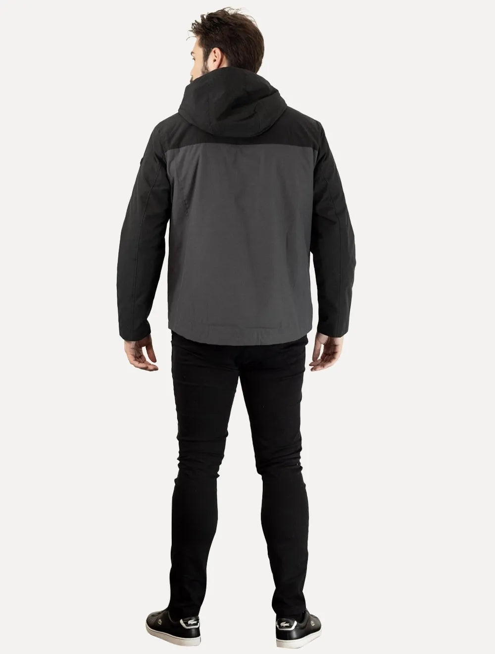 Jaqueta Calvin Klein Masculina Nylon Hoodie Windbreaker Chumbo