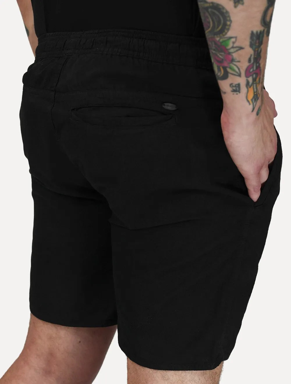 Short Aramis Masculino Elástico Color Liso Preto