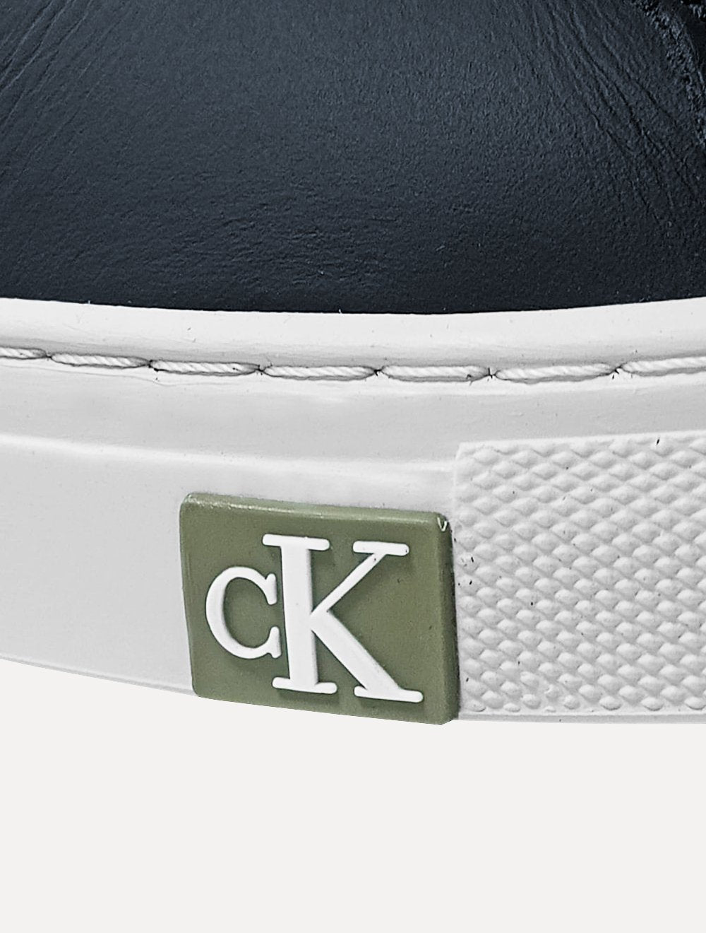 Tênis Calvin Klein Jeans Masculino Couro Project Queima Cáqui/Marinho