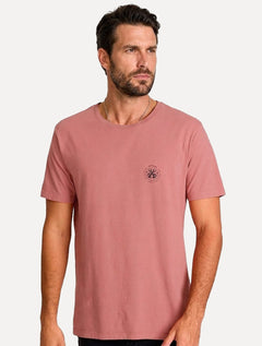 Camiseta John John Masculina Regular Fit Brand Circle Rosa Médio