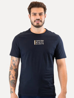 Camiseta Calvin Klein Masculina Sustainable Coordinates Azul Marinho