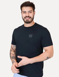 Camiseta Calvin Klein Jeans Masculina Egyptian Cotton CK Rubber Badge Azul Marinho