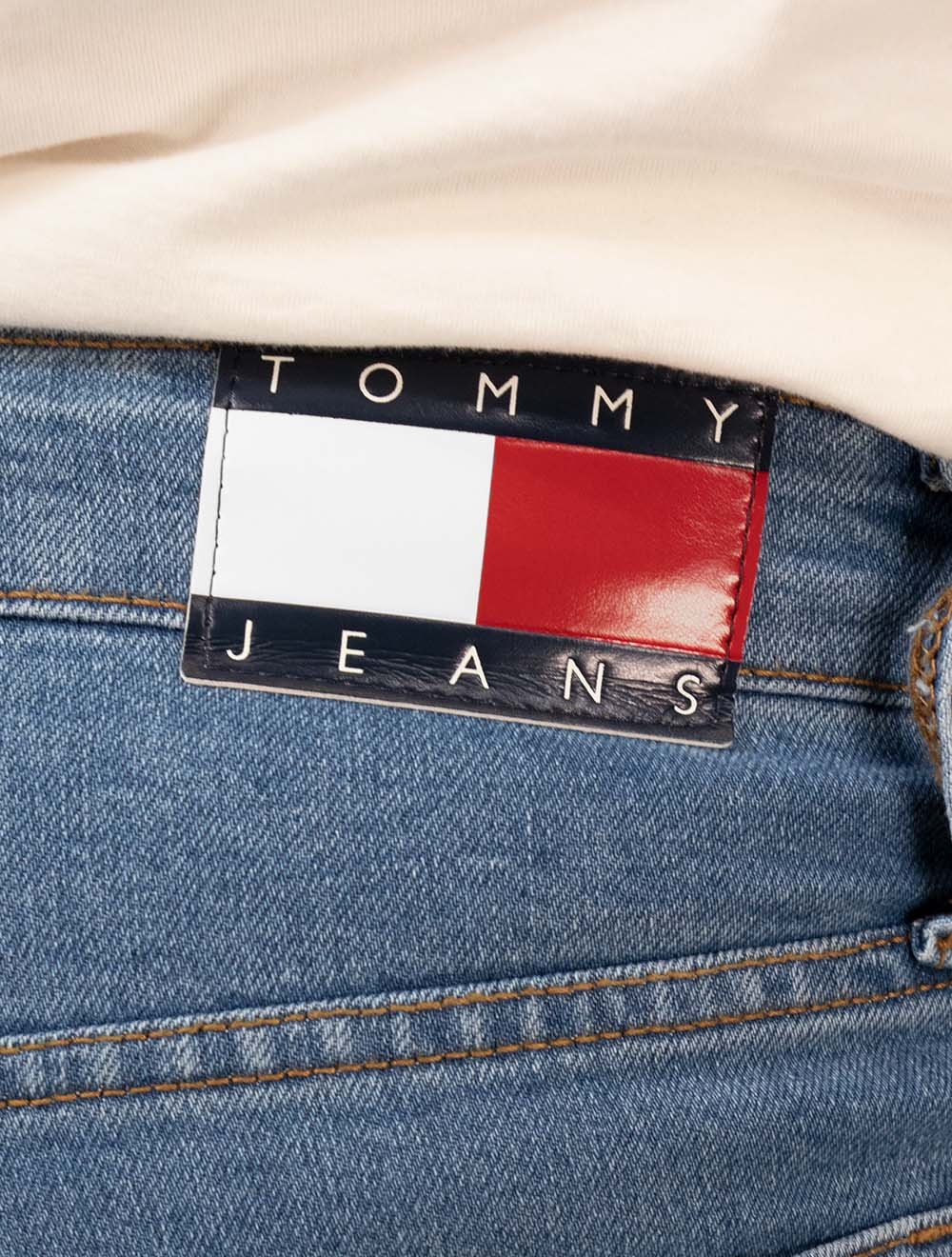 Calça Tommy Jeans Masculina Skinny Simon Flag Azul