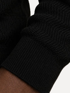 Suéter Dudalina Masculino Tricot Text Chevron Cotton Preto